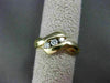 ESTATE .12CT ROUND DIAMOND 14KT YELLOW GOLD 3 STONE CHANNEL INFINITY RING #14197