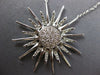 ESTATE LARGE .27CT DIAMOND 14KT WHITE GOLD SUNBURST FLOWER FUN CLASSIC NECKLACE