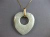 EXTRA LARGE AAA JADE 14KT YELLOW GOLD 3D OPEN HEART LOVE FLOATING PENDANT #27743