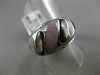 ESTATE WIDE .31CT DIAMOND 14KT WHITE GOLD AAA MOTHER OF PEARL 3D COCKTAIL RING