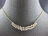 ESTATE LARGE 2.30CT DIAMOND 14KT YELLOW GOLD CLASSIC CLUSTER 2 ROW LOVE NECKLACE