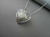 ESTATE .30CT DIAMOND 14KT YELLOW GOLD & 925 SILVER HEART FILIGREE PENDANT #21980