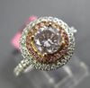 GIA 1.10CT WHITE & PINK DIAMOND 18KT WHITE & ROSE GOLD 3D HALO ENGAGEMENT RING