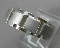 ESTATE 14KT WHITE GOLD MATTE & SHINY BRICK WEDDING ANNIVERSARY BAND RING #23237