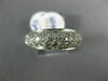 ESTATE WIDE 1.42CT DIAMOND 14K WHITE GOLD 3D PAVE SEMI ETERNITY ANNIVERSARY RING