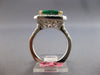 EXTRA LARGE 5.70CT DIAMOND & AAA EMERALD 18K 2 TONE GOLD 3D HALO ENGAGEMENT RING