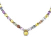 LARGE 57.1CT DIAMOND & AAA MULTI COLOLR SAPPHIRE 18K WHITE GOLD RAINBOW NECKLACE