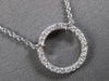 ESTATE .10CT DIAMOND 18KT WHITE GOLD 3D CLASSIC CIRCLE OF LIFE LOVE NECKLACE