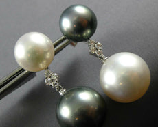 EXTRA LARGE SOUTH SEA & TAHITIAN PEARL 18KT WHITE GOLD CLASSIC HANGING EARRINGS