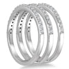 WIDE .60CT DIAMOND 14KT WHITE GOLD 3 ROW SEMI ETERNITY WEDDING ANNIVERSARY RING