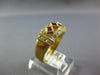 ESTATE 1.49CT DIAMOND & AAA RUBY 18K YELLOW GOLD PRINCESS & ROUND BEZEL FUN RING