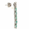 LARGE 4.31CT DIAMOND & AAA EMERALD 18K WHITE GOLD 3D FLOWER BY THE YARD EARRINGS