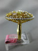 GIA EXTRA LARGE 4.22CT WHITE & MULTI COLOR DIAMOND 18K YELLOW GOLD 3D ROUND RING