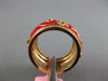 WIDE 1.23CT DIAMOND & RED ENAMEL 18KT ROSE GOLD MULTI FLOWER ETERNITY FUN RING