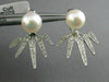 ESTATE .33CT DIAMOND & AAA SOUTH SEA PEARL 14KT WHITE GOLD SPIKE JACKET EARRINGS