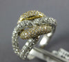 ESTATE LARGE 3.74CT DIAMOND 14KT 2 TONE GOLD 3D MULTI ROW LOVE KNOT LOVE RING