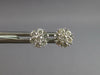 ESTATE .50CT DIAMOND 14KT WHITE GOLD 3D FLOWER SNOWFLAKE STUD EARRINGS