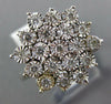 LARGE .48CT DIAMOND 14K WHITE GOLD 3D CLUSTER FLOWER STAR FILIGREE MILGRAIN RING