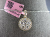 ESTATE LARGE 1.21CT DIAMOND 14KT YELLOW GOLD ROUND CLUSTER HALO FLOATING PENDANT
