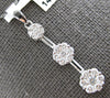 LARGE .75CT DIAMOND 14KT WHITE GOLD PAST PRESENT FUTURE FLOWER FLOATING PENDANT