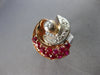 ANTIQUE LARGE 1.95CT DIAMOND & AAA RUBY 14KT ROSE GOLD CLASSIC FUN RING #27945