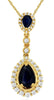 1.31CT DIAMOND & AAA SAPPHIRE 14KT YELLOW GOLD PEAR SHAPE HALO FLOATING PENDANT