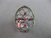 ESTATE LARGE AAA RUBY 14KT BLACK GOLD 3D FILIGREE FLOWER OVAL RING