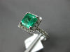 LARGE 1.72CT DIAMOND & AAA EMERALD 14KT WHITE GOLD SQUARE HALO ENGAGEMENT RING