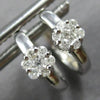 SMALL .10CT DIAMOND 14K WHITE GOLD INVISIBLE HUGGIE HOOP HANGING EARRINGS #27908