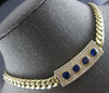EXTRA LARGE & LONG 4.12CT DIAMOND & AAA SAPPHIRE 14KT YELLOW GOLD LOVE NECKLACE