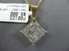 LARGE .85CT DIAMOND 14KT YELLOW GOLD PRINCESS INVISIBLE SQUARE FLOATING PENDANT