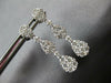 1.57CT DIAMOND 18KT WHITE GOLD 3D CLUSTER INVISIBLE TEAR DROP HANGING EARRINGS