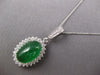 LARGE 8CT DIAMOND & AAA EMERALD 14KT WHITE GOLD 3D OVAL & ROUND PENDANT #27164