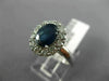 ESTATE LARGE 2.17CT DIAMOND & AAA SAPPHIRE 14KT WHITE GOLD HALO ENGAGEMENT RING