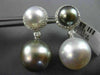 EXTRA LARGE .45CT DIAMOND & SOUTH SEA TAHITIAN PEARL 18KT WHITE GOLD 3D EARRINGS