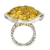 EXTRA LARGE 5.13CT MULTI COLOR DIAMOND 18K 2 TONE GOLD MULTI SHAPE CLUSTER RING