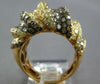 LARGE 5.92CT WHITE & MULTI COLOR DIAMOND 18KT YELLOW GOLD 3D MULTI ROW FUN RING