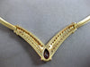 LARGE 5.76CT DIAMOND & AAA RUBY 14KT YELLOW GOLD 3D MULTI SHAPE NECKLACE #28196