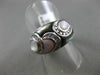 ESTATE WIDE .32CT DIAMOND 14KT WHITE GOLD AAA MOTHER OF PEARL 3D LEAF FUN RING