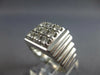 ESTATE LARGE .63CT DIAMOND 14KT WHITE GOLD 3D SQUARE CLASSIC MENS RING #27704