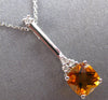1.04CT DIAMOND & AAA CITRINE 14KT WHITE GOLD 3D CUSHION & ROUND FLOATING PENDANT