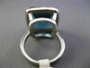 ESTATE EXTRA LARGE 10.20CT AAA BLUE TOPAZ 14K WHITE GOLD 3D SQUARE HALO FUN RING