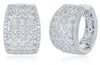 LARGE 4.32CT DIAMOND 14KT WHITE GOLD 3D INVISIBLE MULTI ROW HUGGIE HOOP EARRINGS