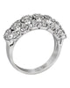 ESTATE .95CT DIAMOND 18KT WHITE GOLD 3D MULTI FLOWER WEDDING ANNIVERSARY RING