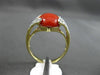 ESTATE .07CT DIAMOND & AAA CORAL 14KT YELLOW GOLD 3D FILIGREE MILGRAIN FUN RING