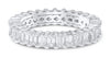 WIDE 3.73CT DIAMOND 18KT WHITE GOLD BAGUETTE ETERNITY WEDDING ANNIVERSARY RING