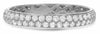 ESTATE .84CT DIAMOND 14K WHITE GOLD 3D ROUND 2 ROW ETERNITY ANNIVERSARY RING