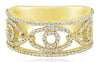 ESTATE .52CT DIAMOND 14KT YELLOW GOLD 3D ROUND OVAL LOVE KNOT LINK FUN RING