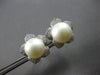 LARGE .80CT DIAMOND & AAA SOUTH SEA PEARL 18K WHITE GOLD FLOWER CLIP ON EARRINGS