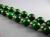 ESTATE LONG AAA GREEN SERPENTINE 14KT YELLOW GOLD 3D BEADED FUN NECKLACE #26463